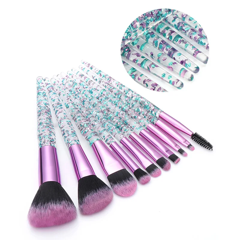 

New Arrival 10PCS Glitter Makeup Brushes Set Blush Brush Cosmetics Tools Make Up Brush Foundation Eye Shadow Brush Set