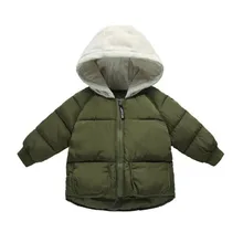 Коллекция года, осенне-зимнее пальто Новое Детское хлопковое пальто-доу теплая куртка с капюшоном для мальчиков и девочек