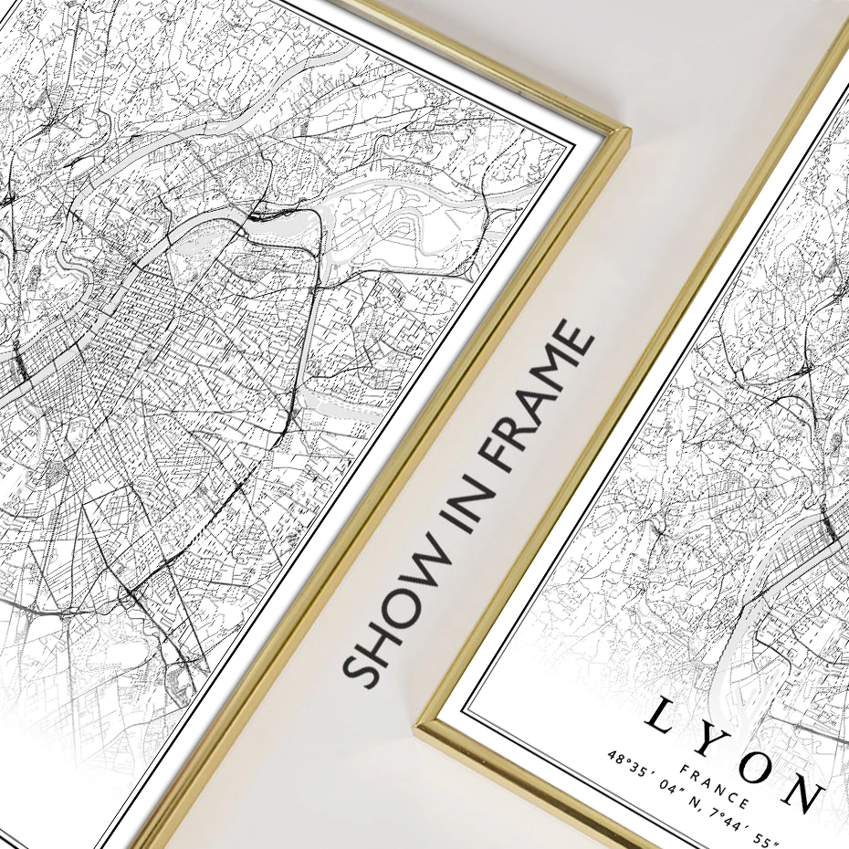 France City Map Paris Lyon Marseille Montpellier Nice Strasbourg Toulouse Posters Canvas Paintings Prints Home Interior Decor