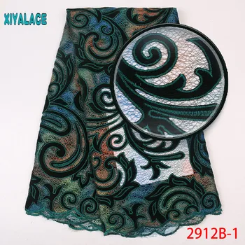 

Green Velvet Tulle Lace Fabric High Quality African Nigerian Wedding Party Lace For African Lace Material 5yards 2912b