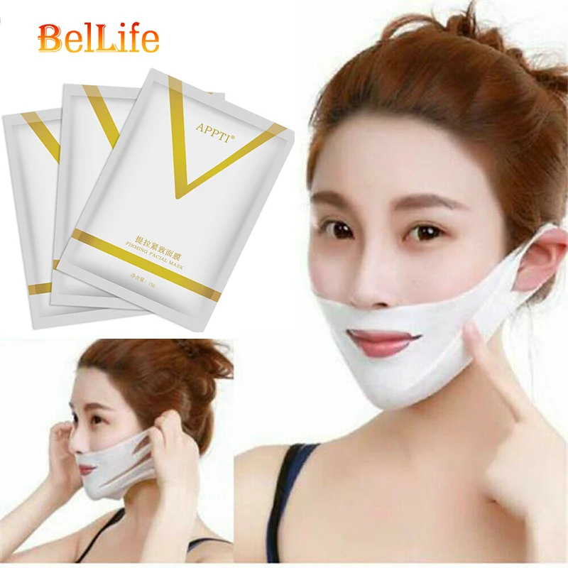 

10pcs 4D V Face Shape Tension Firming Mask Paper Slimming Eliminate Chin Edema Lifting Firming Thin Masseter Face Care Tool