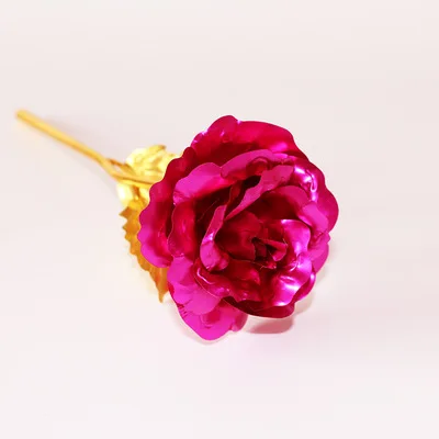 Meldel, 24 K, покрытая фольгой, роза, подарок на день Святого Валентина, Роза для влюбленных, искусственная, с любовной основой, Золотая Роза, свадебное украшение, искусственный Флорес - Цвет: Rose-red