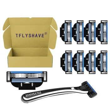 

TFLYSHAVE Furious 3 Manual Men Shaver Razor Blade 3 Layer Shaving Razor with Trimmer Replaceable Blade for Mach3