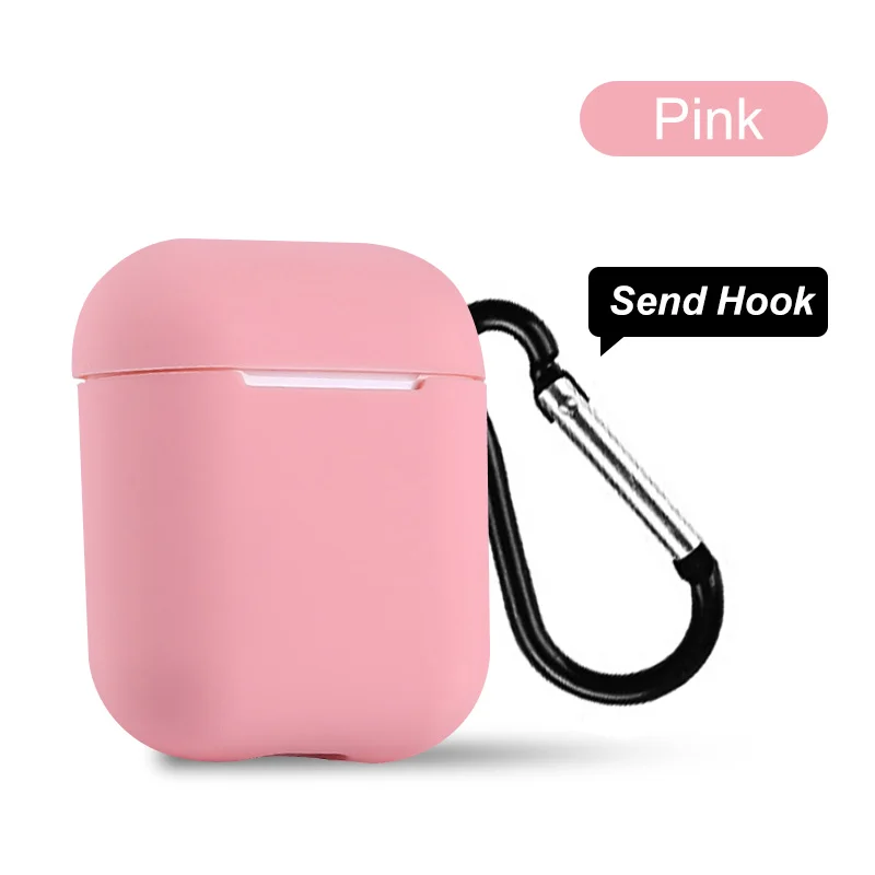 Мягкий силиконовый чехол FONKEN для оригинальных Airpods, чехол, защитный чехол для наушников, сумка для Airpods, зарядная коробка, TWS, Bluetooth наушники - Цвет: pink case