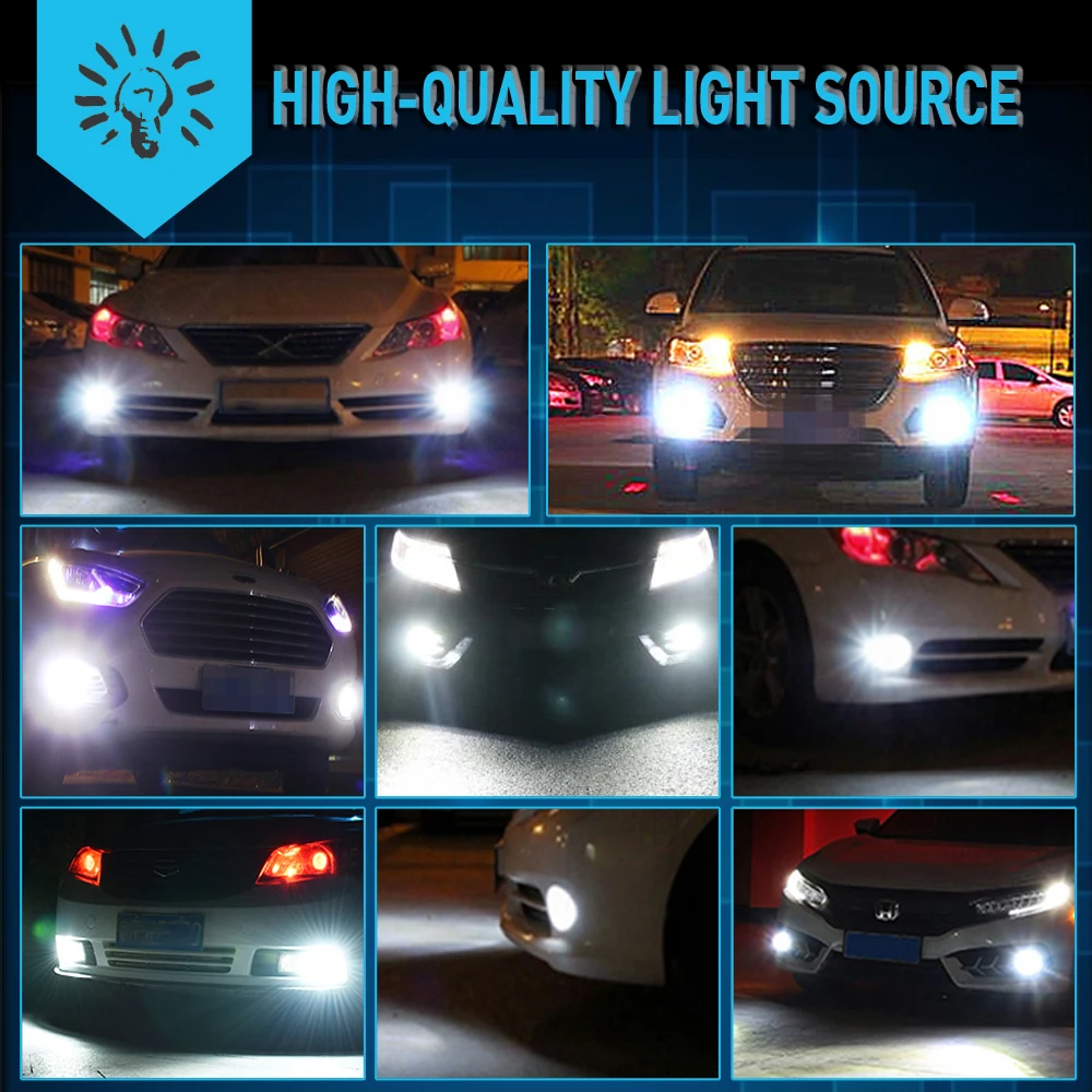 led fog light for car 2X Car Fog Lights Daytime Running Lights DRL H1 H3 H27 880 881 Lamps 6000K White LED Replacement Bulbs For DC12V Foglamps underglow lights