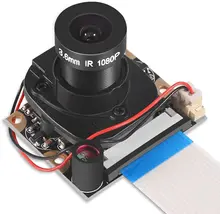 Framboesa pi 4 b 3 b + módulo de câmera automático ir-cut comutação dia/visão noturna módulo de vídeo foco ajustável 5mp 1080p