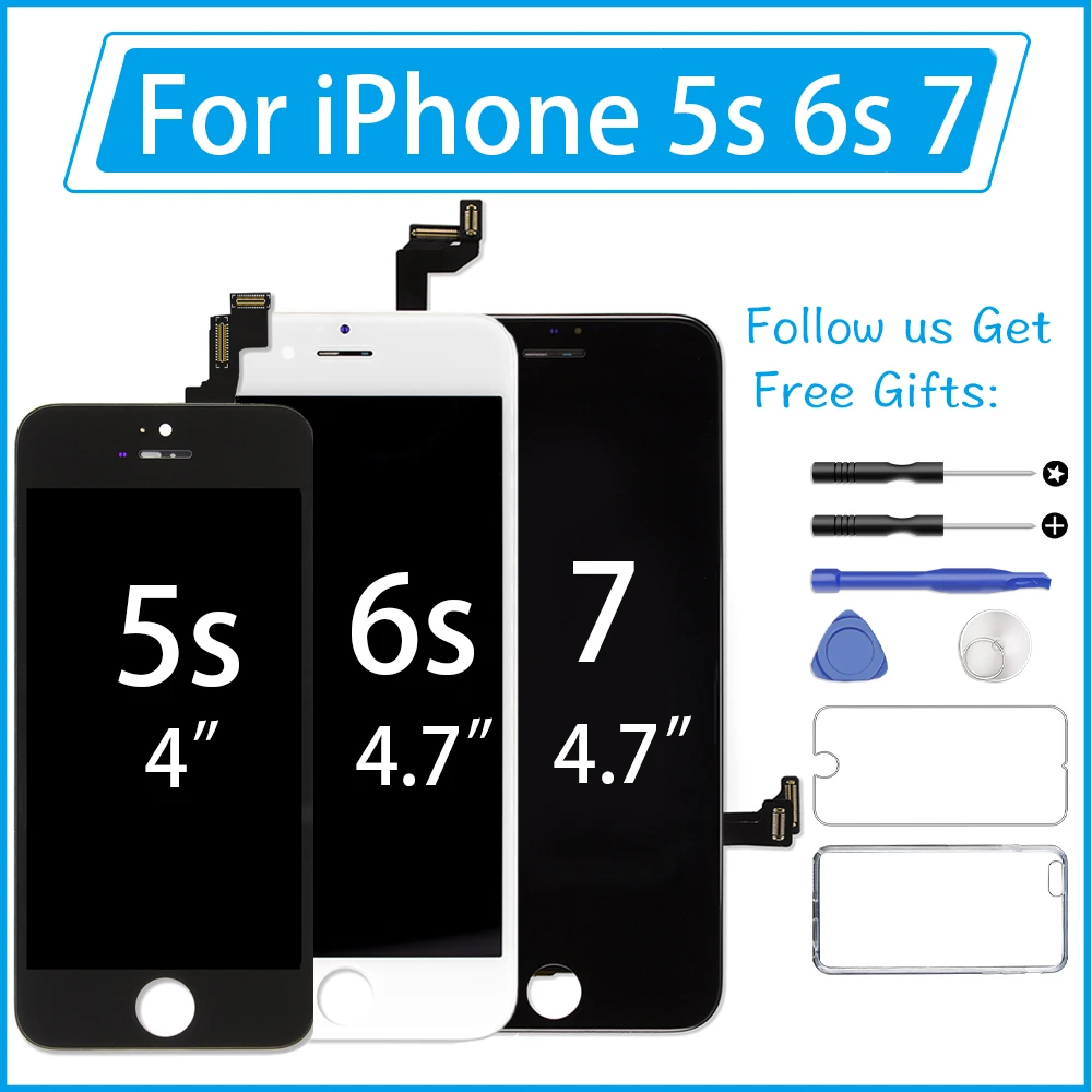 Класс AAA + Retina Дисплей для iPhone 5s 6s 7 LCD Замена 3D Touch Digiztier сборка 6 Plus без битых