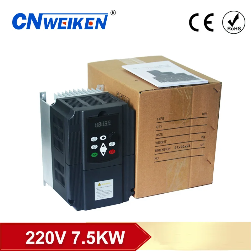 - 75KW 220V VDF Inverter Single Phase input 220V 3 Phase Output Frequency Converter Adjustable Speed Drive For CNC Motor