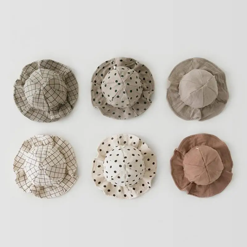 2022 New Baby Hat Summer Infant Baby Accessories Girl Beach Sun Hat Outdoor Big Brim Kids Toddler Girl Bucket Cap Bonnet Enfant