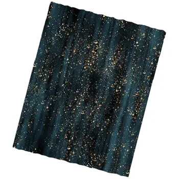 

1Set Golden Printed Shower Curtain Powdered Gold Bath Curtain (Black and Gold)