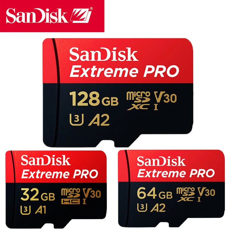 Cartão de Memória sd até 170 tf com Adaptador Original Sandisk Extreme Micro Cartão mb – s a2 V30 u3 32 gb 64 128 Flash sd Pro