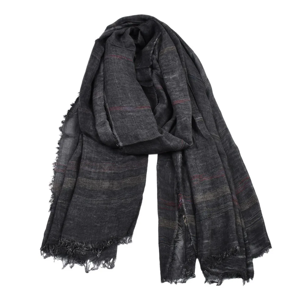 Scarf Men Cotton Linen Tie-dye Striped Winter Casual Male Bufanda Shawl Europe and America knitted scarf cashmere scarf tactical scarf neck tube scarf fleece scarf polar fleece scarf hair ribbon scarf