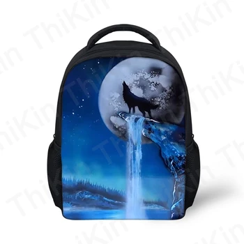 

Children Backpack Comfortable Kids Toddler School Bags Moon Wolf Kindergarten Preschool Bag 3-8 Years Old Schoolbag for boy
