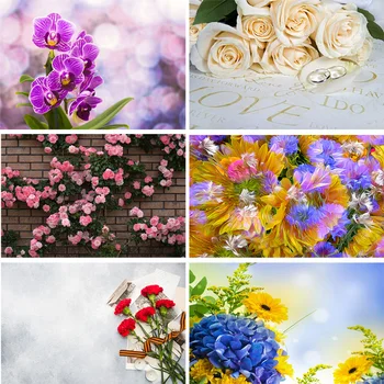 

Vinyl Custom Photography Backdrops Flower and Wooden Planks Theme Photography Background 200309HK-015