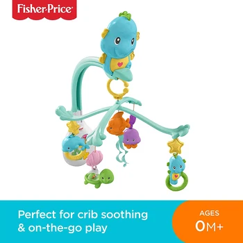 

Fisher Price 3-in-1 Soothe and Play Seahorse Mobile Baby Cot Mobile with Music and Sounds Suitable for New-Borns DFP12