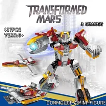 

380+ pcs Mars Robots Children's Toys & Hobbies Bricks For Boys Gift Mini Figures Warship Flight Model Building Blocks Kit