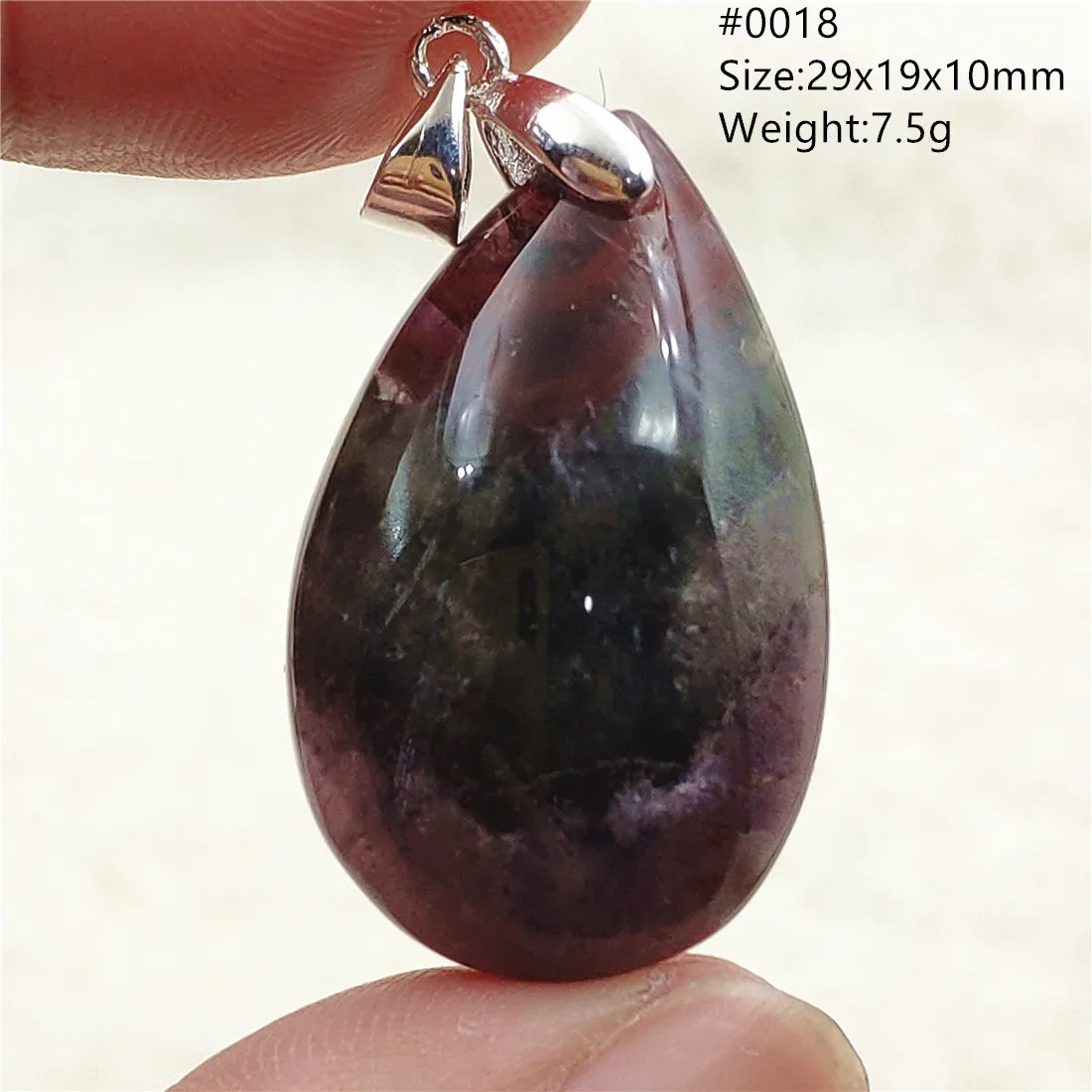 Genuine Natural Cacoxenite Auralite 23 Purple Red Pendant Water Drop Rutilated Bead Women Men AAAAAA