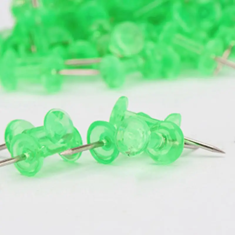 200 Clear Plastic Push Pins Decorative Colored Map Thumb Tacks with Steel for Bulletin Cork Board and DIY Craft Home Office Use