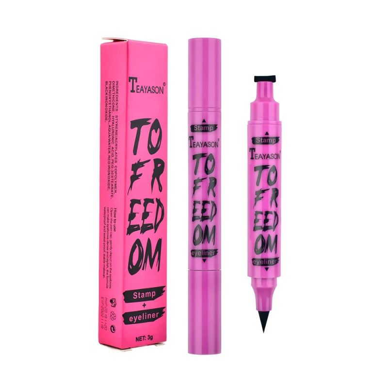 

TEAYASON 2 in 1 Waterproof Eyeliner Double Head Seal Eyeliner Marker Triangle Seal Eyeliner BLACK Eyeliner Cosmetic T0936