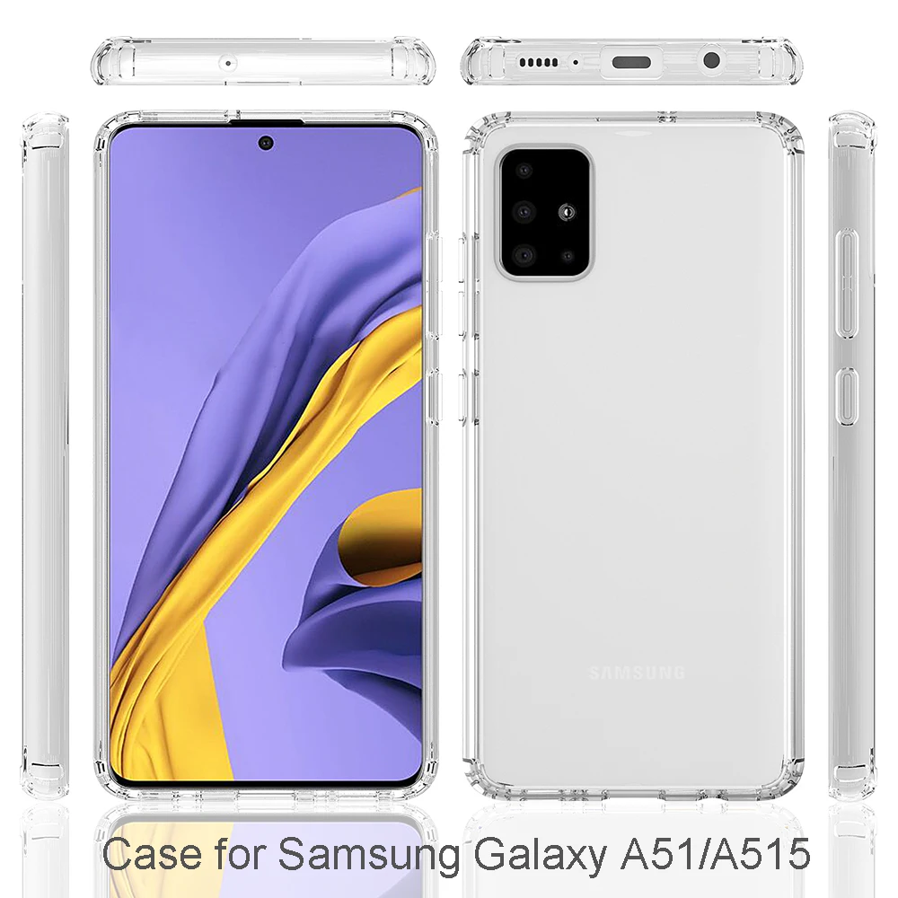 Для samsung Galaxy A51 A71 акриловый + ТПУ противоударный прозрачный защитный чехол на