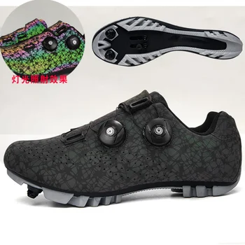 

Luminous Cycling-Shoes Men Road Mountain Bike Shoes SPD/SPD-SL Compatible Ratchet MTB Cleat Biking Shoes Stable Riding Sneaker