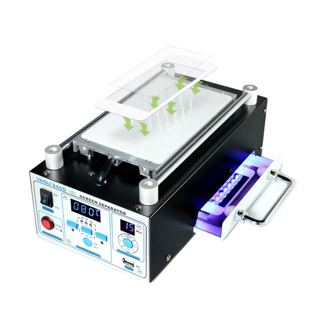 Package 2 110V YIHUA lcd сепаратор Встроенный вакуумный насос телефон стекло Сплит экран ремонт Сепаратор машина с нагревательной пластиной отверждения света - Цвет: Package 2 110V