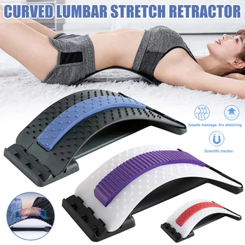 

New Back Stretcher Adjustable Lumbar Support Massager Adjustable Portable for Home LMH66