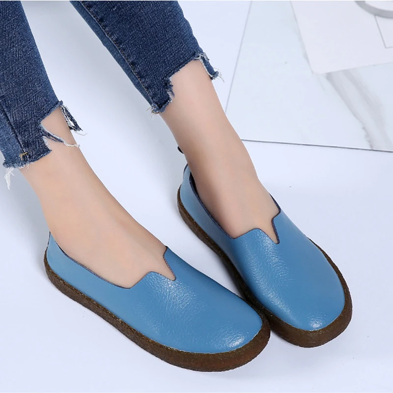 Spring PU Leather Women Flat Shoes 2020 Casual Shallow Sewing Solid Color Women Loafers Summer Beach Women Shoes Flats VT663 (7)