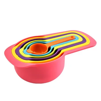 

6pcs Nested Measuring Cup Spoons Set Colorful Baking Cooking Kitchen Tool
