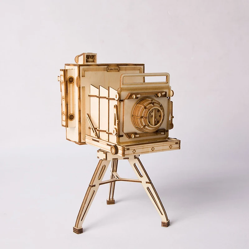 Robotime DIY Настольный ящик для хранения, винтажный деревянный офисный органайзер для камеры, держатель для ручки, настольный органайзер для украшения дома TG403