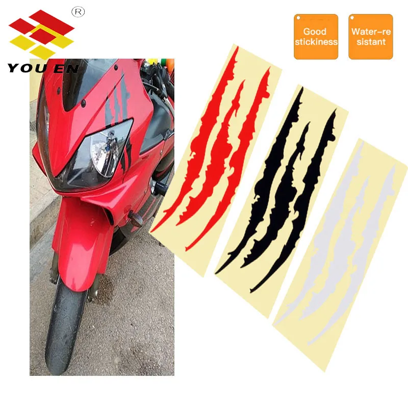 

YOUEN 40cmX12cm Car Sticker Reflective Monster Scratch Stripe Claw Marks Car Auto Headlight Decoration Vinyl Decal Car Stickers