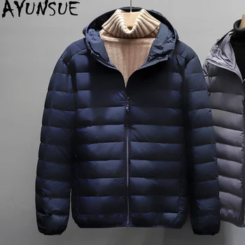 

AYUSNUE Duck Down Jacket Men Autumn Winter Ultralight Down Coat Puffer Jacket Hooded Seamless Doudoune Homme Hiver K-8907 KJ3836