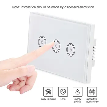 

New Smart Light Wall Touch Switch US Standard Power Sensor Switches Voice Control WiFi Switch Alexa echo google home Assistant