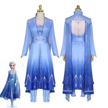 

Queen Elsa Costume Snow Ice Princess Cosplay Adult Froz Halloween Carnival Party Dress Disfraz Fancy Cartoon Outfits