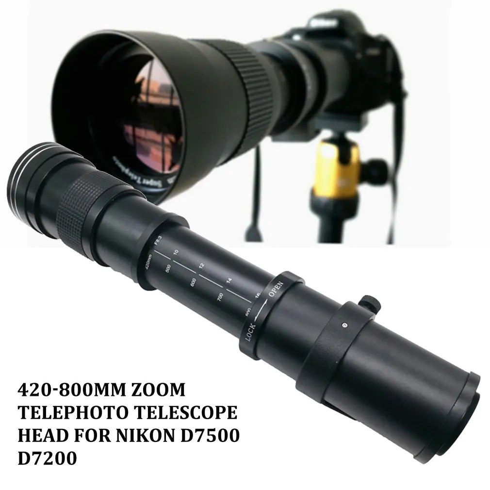 420-800mm F/8,3-16 телефото зум-объектив для цифровой зеркальной камеры Nikon Камера D5100 D5300 D5200 D7500 D3300 D3400 D3200 D90 D7200 D5600 D3X