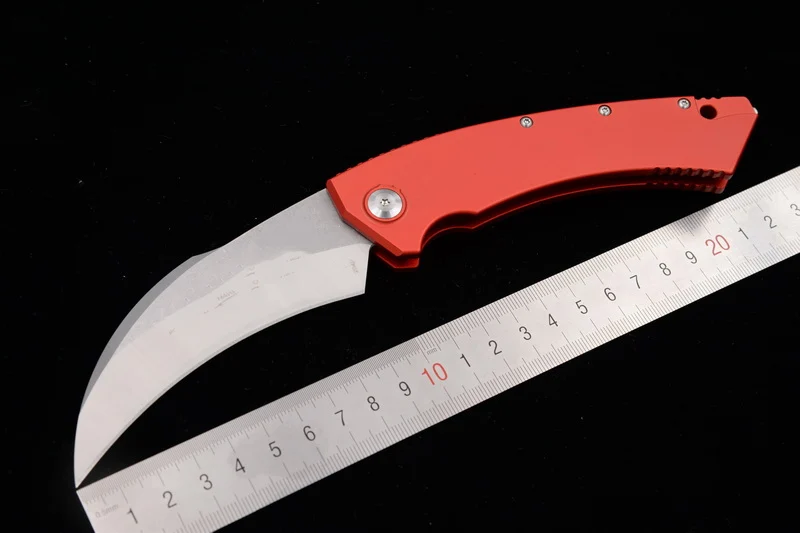 JUFULE Mark 204P MTlogo лезвие с алюминиевой ручкой, Походный нож для выживания, для рыбалки, фруктов, EDC, охотничий инструмент, Универсальный складной нож для картофеля - Цвет: Красный