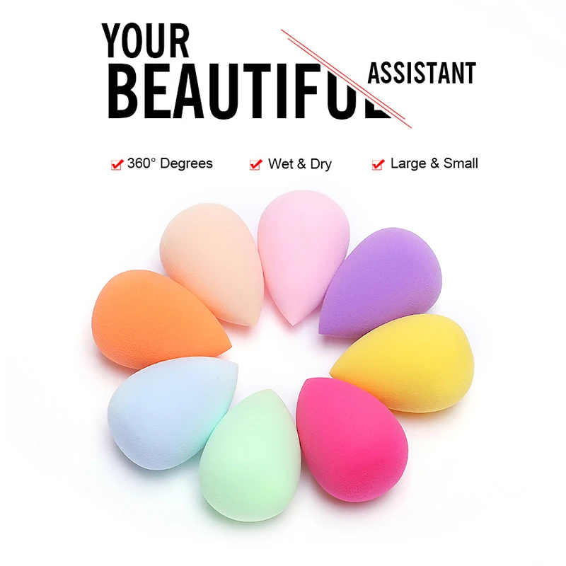 

Wholesale Big Size Cosmetic Puff with Holder Box Makeup Foundation Sponge Smooth Soft Reusable Washable Beauty Make Up Tools
