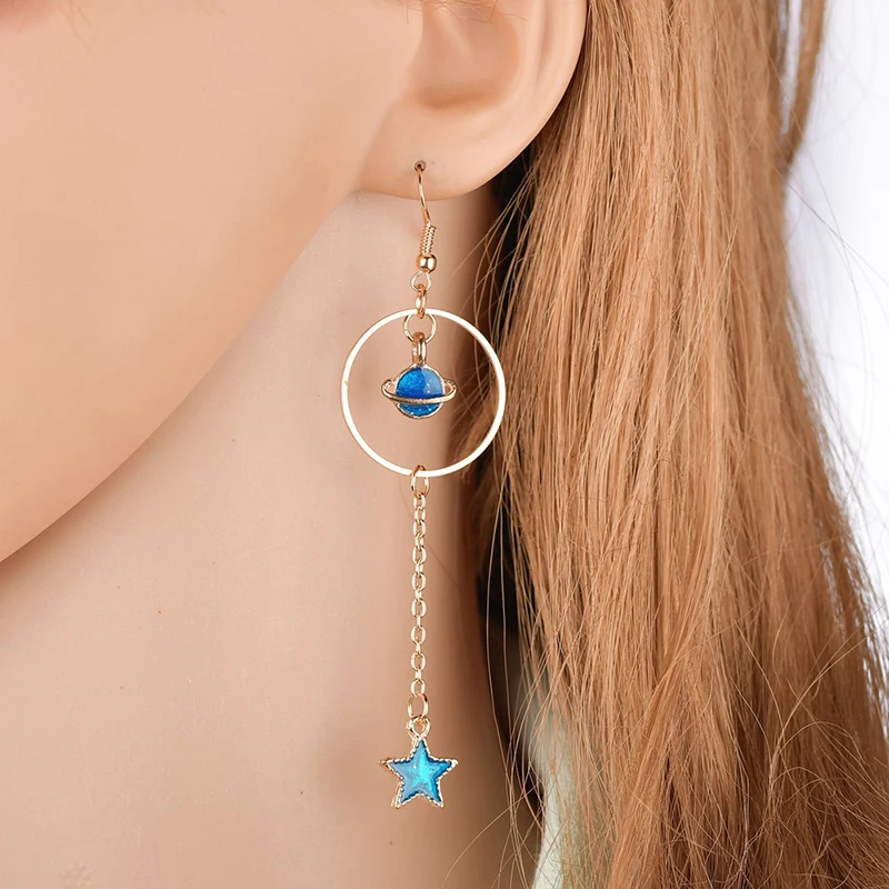 

Fashion Cosmic Planet Star&Moon shape Earring Set Statement Crystal Tassel Bohemian Earring For Women Jewelry Earrings ER200050