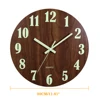 12 Inch Luminous Wall Clock Wood Silent light in dark night Nordic Fashion Wall Clock Non Ticking Clock With Night Light 5