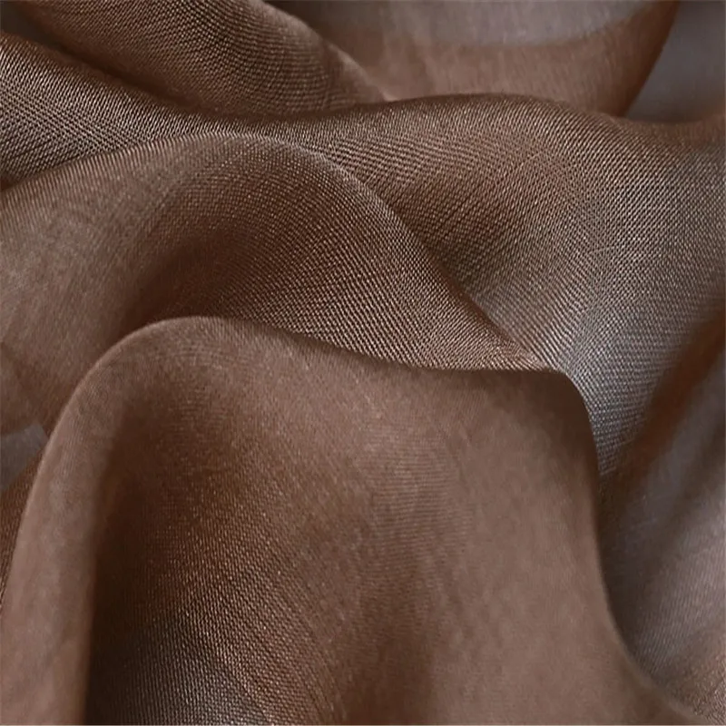 Шелковая шифоновая ткань 6 момме 140 см 5" мягкий чистый натуральный материал шифоновые шелковые ткани для изготовления весенних женских платьев - Color: 20 coffee
