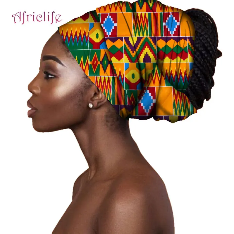 

African Fashion Head Wrap for Women Bazin Riche 100% High Quality Cotton Wax Print Women Bandana Ankara Head Wraps AF010