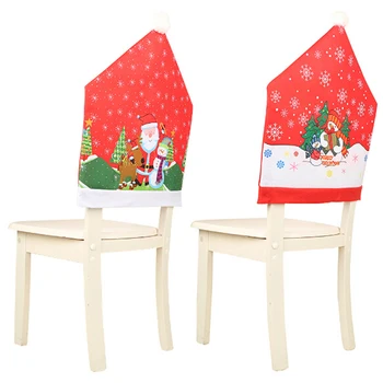

New 1PCS Santa Claus Red Hat Chair Back Cover Home Party Holiday Christmas Dinner Table Decoration