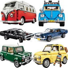 Em estoque técnica dom doged carregador blocos de construção criador especialista super carro tijolos conjunto veículo modelo crianças brinquedos presente