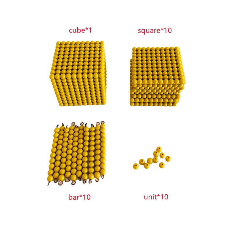 Montessori Golden Beads Materials Simple Version Bank Game for Children Decimal System Learning Resources Math Toys for Girl Boy