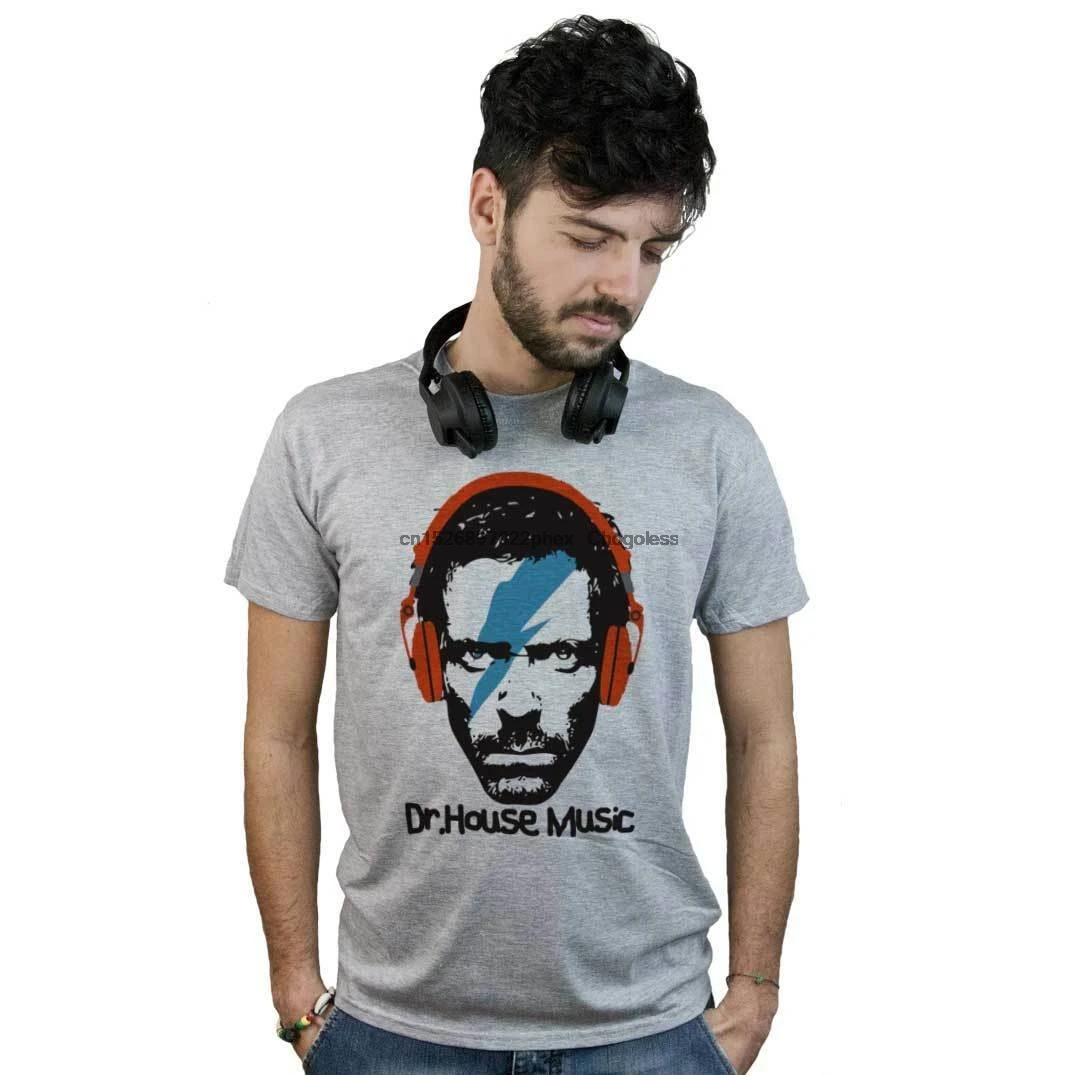 Футболка Dj Doctor House музыкальная футболка серия серого цвета Забавный дизайн |
