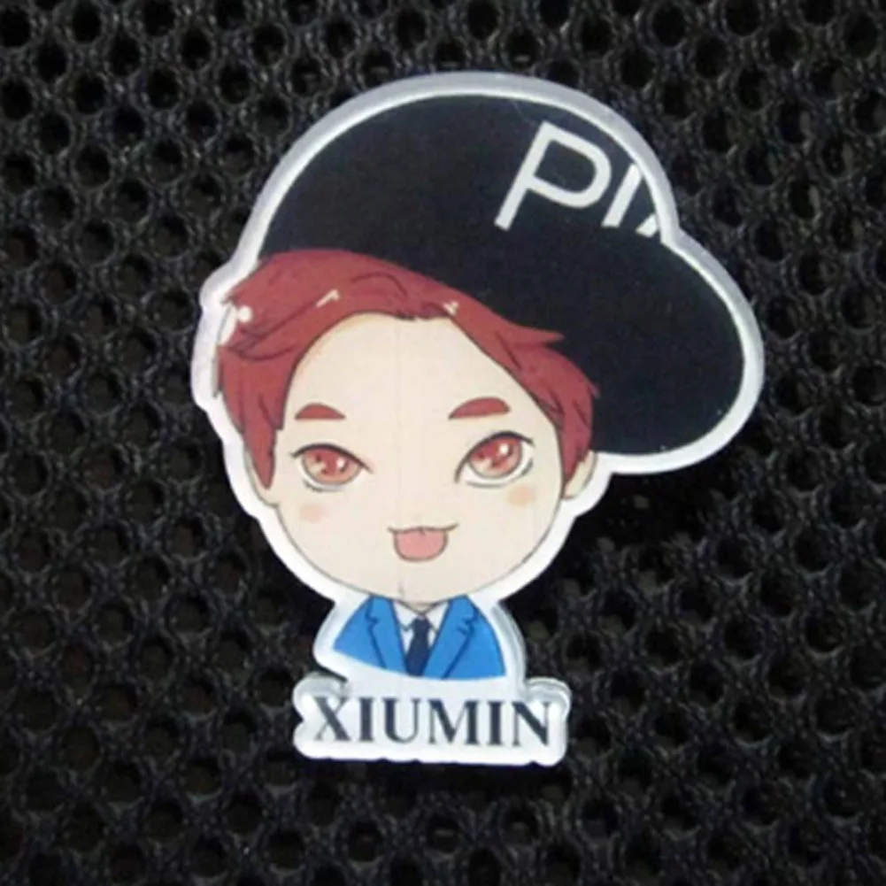 US $0 34 EXO 12 Members Brooch CHEN SUHO KAI LUHAN XIUMIN BAEKHYUN Popular Super Star EXO Acrylic Brooch Cartoon Popular Badge Brooches Jewelry &