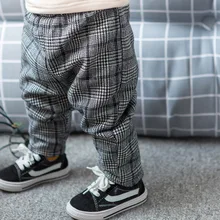 INS/Новые товары; детская одежда для младенцев; зимние клетчатые бархатные повседневные брюки для мужчин и женщин; плотные брюки для малышей