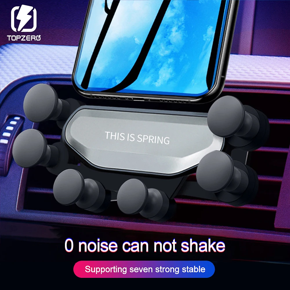 

TOPZERO Gravity Car Phone Holder GPS Stand Air Vent Car Mount For Xiaomi iPhone 11 Pro Max No Magnetic Universal Car Stand