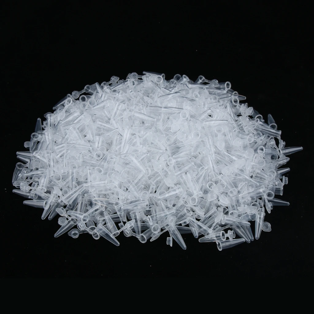 1000 X 0.2 Ml Plastic Microcentrifuge Reagent Tubes with Snap Caps,