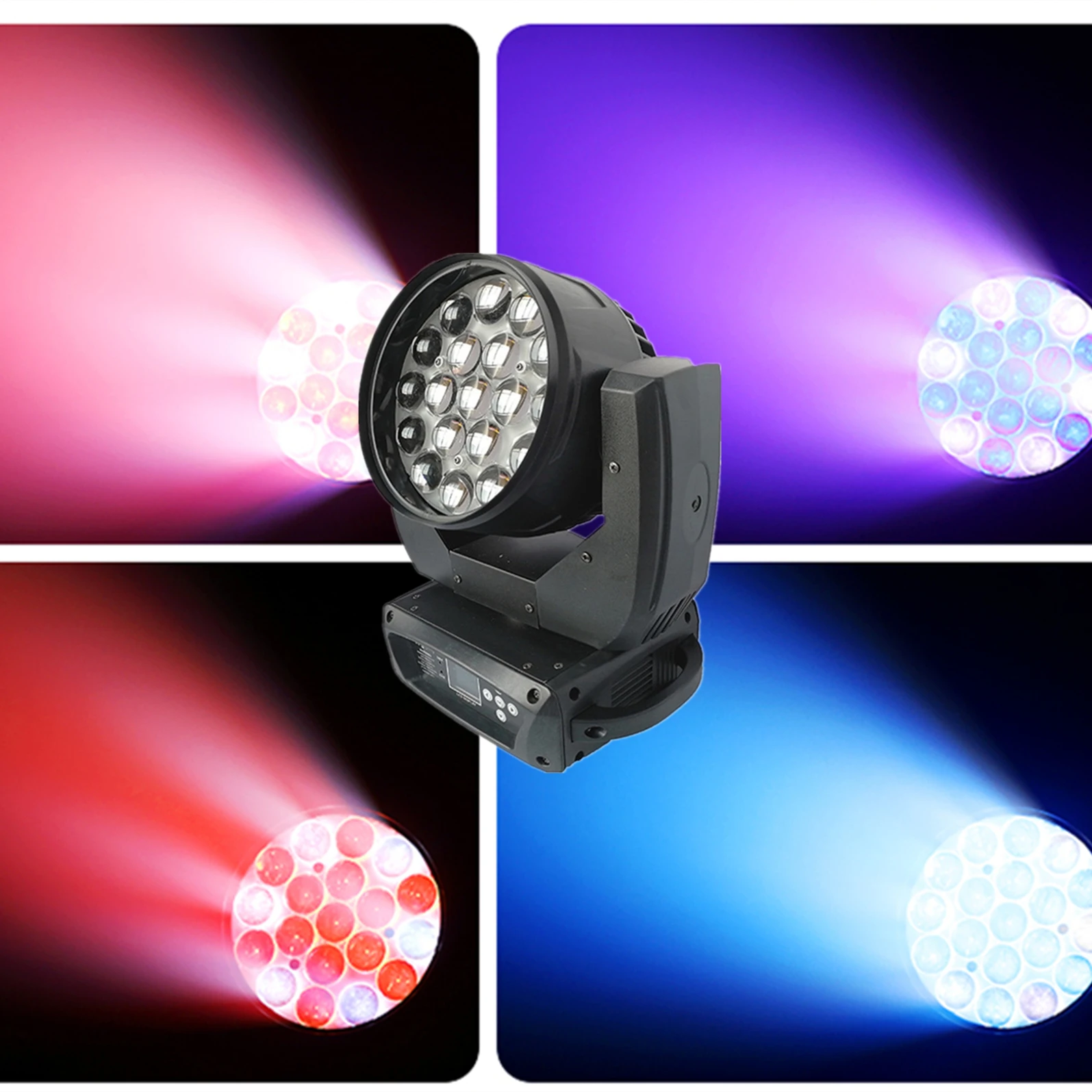 

19×15W beam moving head light focus dyeing DMX adjustable lighting atmosphere disco Christmas party, etc.